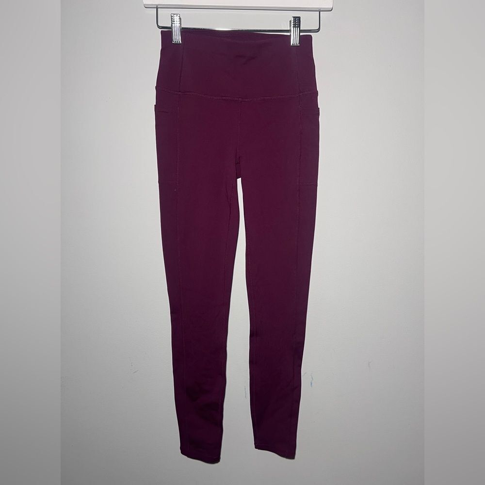 Skechers Women’s Activewear High Rise Purple Gym Outdoor Pocket Leggings XS